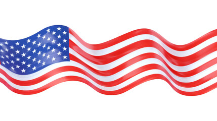 Fototapeta premium Dynamic American flag waves proudly, showcasing freedom and patriotism in a vibrant display.