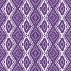Purple Diamond Ikat Tribal Geometric Seamless Pattern