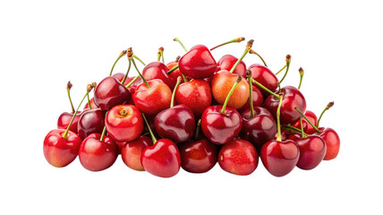 A vibrant pile of fresh, sweet, and juicy red cherries on display