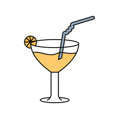 Mocktail  lineal color line icon with white background vector stock illustration