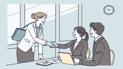 Business meeting handshake collaboration professional corporate teamwork agreement partnership success deal closing