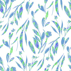 Plants Seamless Pattern, Design Template.