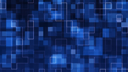 Abstract technology background of blue and white geometric elements. Data analyzing and processing. IT technology, coding, programming, and cyber security background. Data analytics. 