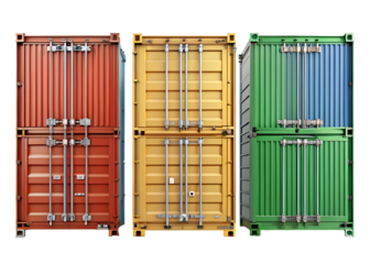 cargo containers side and perspective png image on transparent background