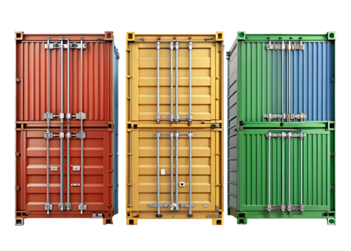 cargo containers side and perspective png image on transparent background