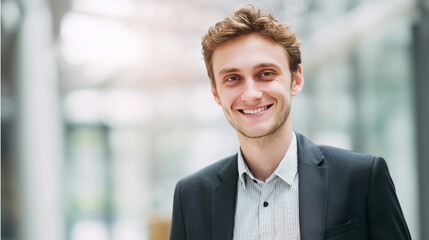 Businessman in office,modern interior background,copy space concept,mockup template.