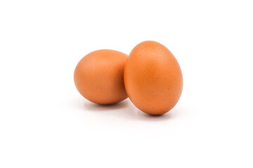 Chicken eggs on a white background have many health benefits such as being rich in quality protein. vitamins and minerals.