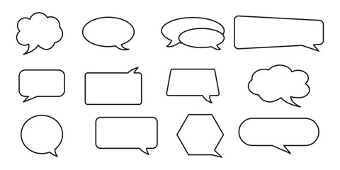 Obraz premium Set of speech bubbles. Speak bubble text, cartoon chatting box, message box. Blank empty speech bubbles . Blank white speech bubbles. eps 10