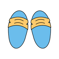 Flip Flops lineal color line icon with white background vector stock illustration