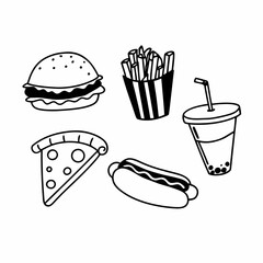 Fast Food set icon vector illustration 