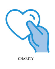 Charity Icon - People and Community Glyph Blue Style