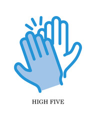 Obraz premium High Five Icon - People and Community Glyph Blue Style