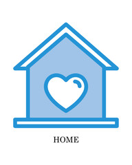 Home Icon - People and Community Glyph Blue Style