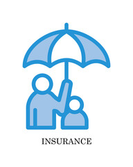 Insurance Icon - People and Community Glyph Blue Style