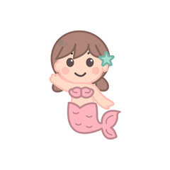 Cute cartoon mermaids with various hairstyles and colors