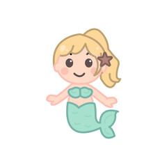 Cute cartoon mermaids with various hairstyles and colors