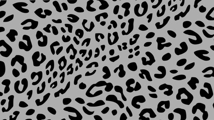 Grey and black leopard skin texture. Animal print background. Luxury wallpaper.