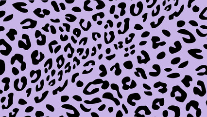 Purple and black leopard skin texture. Animal print background. Luxury wallpaper.