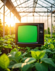 Retro TV in a Greenhouse