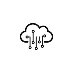 Vector art of cloud computing icon for digital technology and network