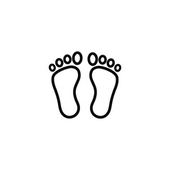 Vector art of footprints icon showing steps and direction