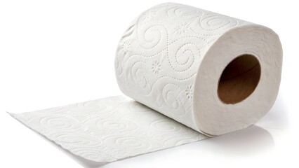Fototapeta premium Realistic bathroom tissue roll mockup with toilet paper. AI GENERATED. 