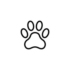 Vector art of paw print icon of a domestic animal such as a dog or cat © Mondil biswas