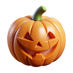 Halloween jack o lantern pumpkin isolated on white background illustration