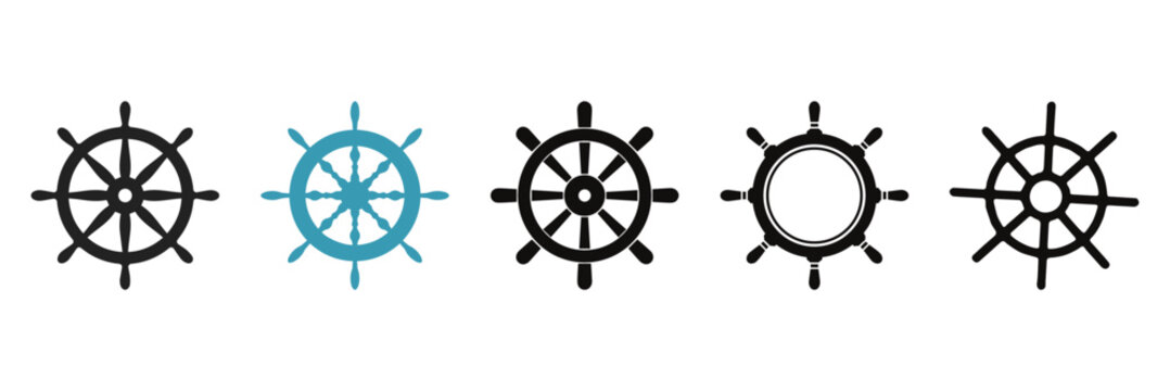 Steering wheel of the ship, Boat wheel Vector
