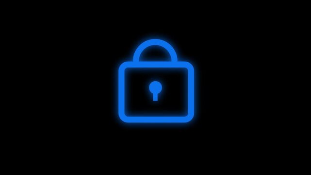Security lock animation. Protection safety security lock icon.
