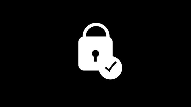 Security lock animation. Protection safety security lock icon.