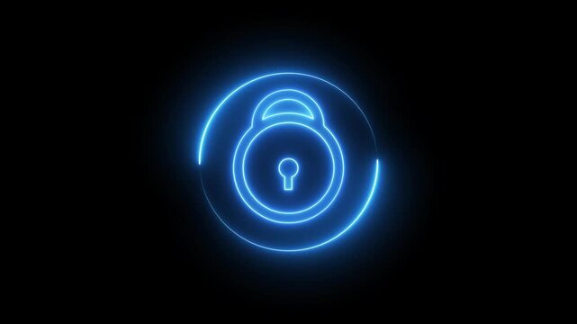 Security lock animation. Protection safety security lock icon.