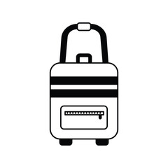 Baggage  glyph outline icon with white background vector stock illustration