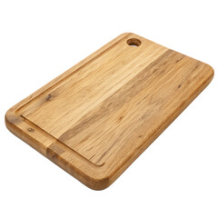 Fototapeta premium A single wooden bread cutting board isolated on a transparent background