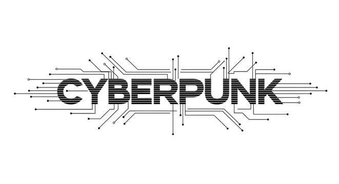 Cyberpunk Aesthetic with Circuits and Lines a Fusion of Technology and Style in Bold Typography for Futuristic Design - Powered by Adobe
