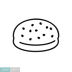Classic burger bun vector line icon