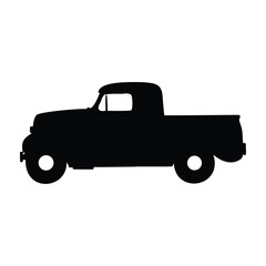 Silhouette of a classic vintage pickup truck