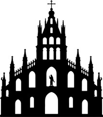 Fototapeta premium Prague Church Vector Art, Parroquia de San Miguel Arcángel