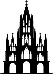 Fototapeta premium Prague Church Vector Art, Parroquia de San Miguel Arcángel