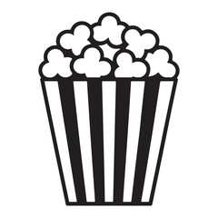 popcorn illustration, outline coloring book page line art