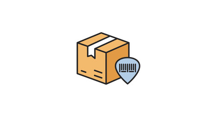 Fototapeta premium Package delivery tracking logistics barcode shipment distribution parcel service cargo export import order on transparent background