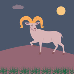 Bighorn sheep vector illustration