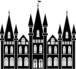Fototapeta premium Victorian castle silhouette Vector Art