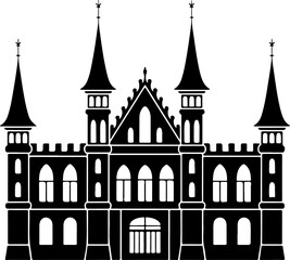 Fototapeta premium Victorian castle silhouette Vector Art