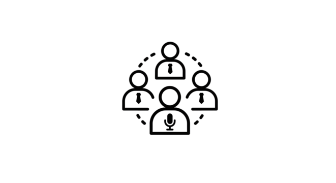 Team meeting people communication business conference collaboration partnership leadership group event on transparent background - Powered by Adobe