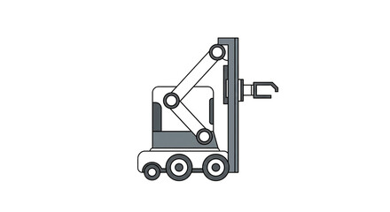 Fototapeta premium Industrial robotic arm automation machinery engineering technology equipment system design innovation future on transparent background