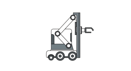 Industrial robotic arm automation machinery engineering technology equipment system design innovation future on transparent background