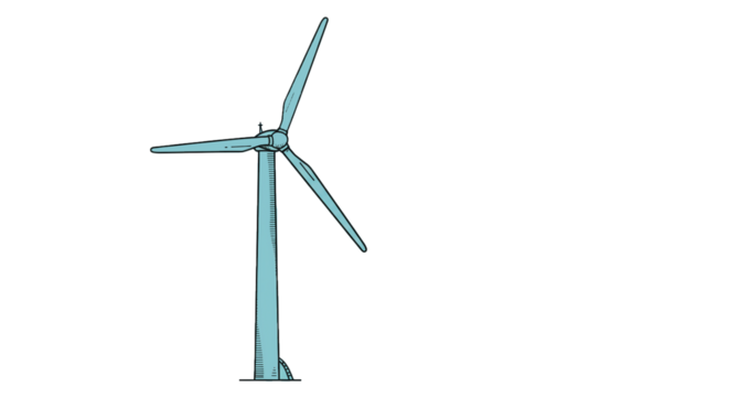 Wind turbine renewable energy generator power windmill electricity alternative clean energy future resource on transparent background