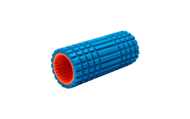 Blue foam roller isolated on transparent background
