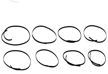 Fototapeta premium Hand drawn circle line sketch set isolated on white background. Vector circular scribble doodle round circles for message and for note mark . Vector illustration 